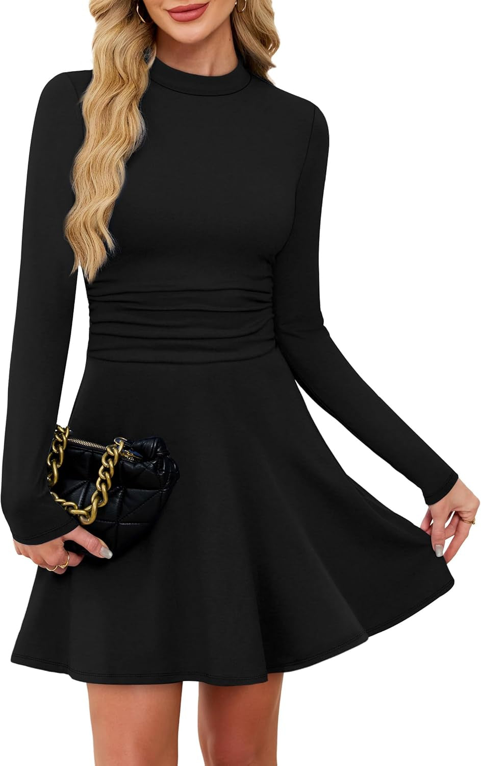 Long Sleeve Dress Fall Homecoming Formal Party Club Mini Dresses Date Outfits