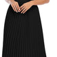 Pleated Midi Skirts for Women, Long Aline High Elastic Waisted Holiday Party Skirt
