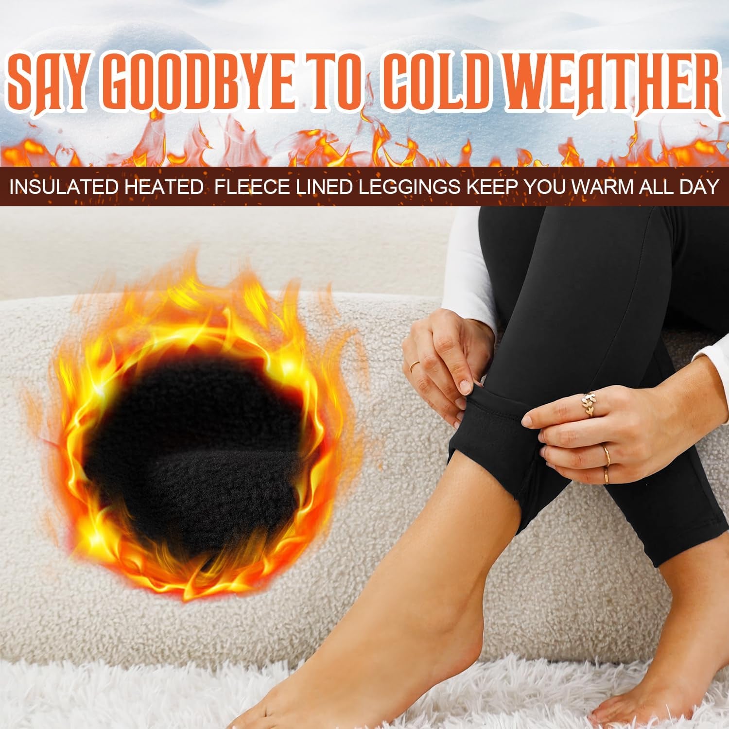 3 Pack Fleece Lined Leggings Women with Pockets -Warm Winter Yoga Pants for Women Thermal Running Workout Leggings