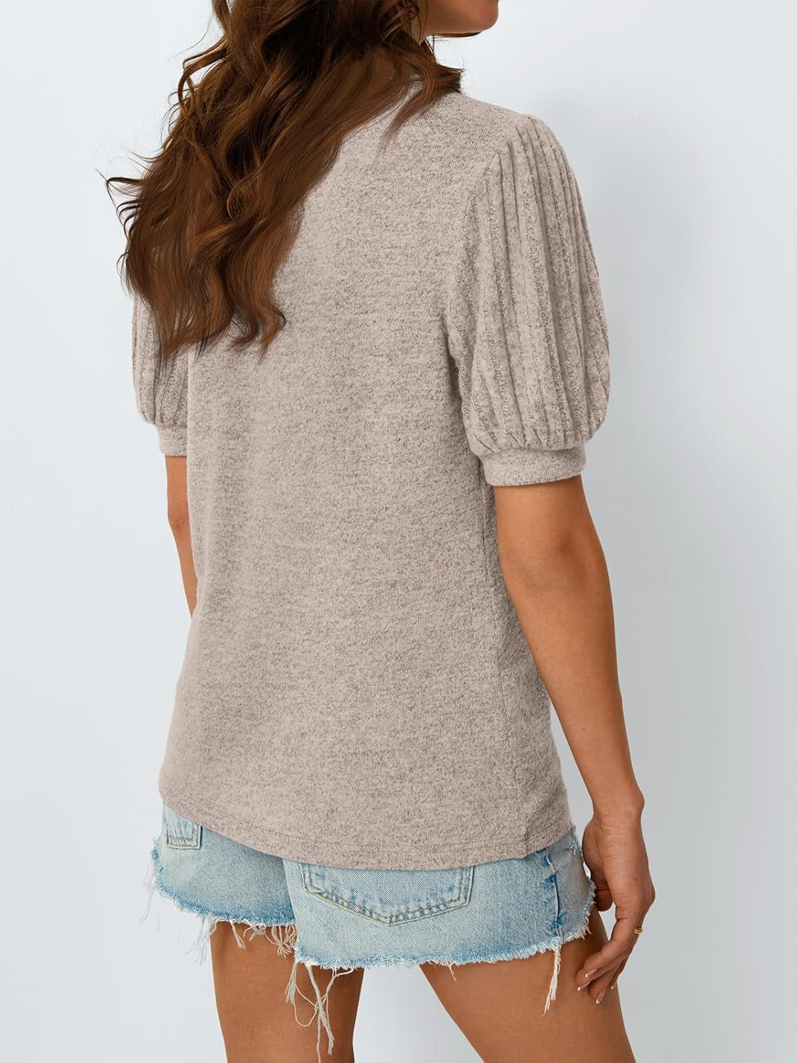 Womens Tops Summer Sweater Long Tunic Dressy Casual Blouses Business Cute Trendy Short Sleeve Shirt 2025