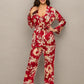 Women'S Silk Satin Pajamas Set 3 Pcs Floral Silky Pj Sets Sleepwear Cami Nightwear with Robe and Pant