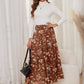 Women'S Chiffon White Flowy Maxi Skirts Boho Fall Elastic Waisted Pleated a Line Long Skirt for Women 2025