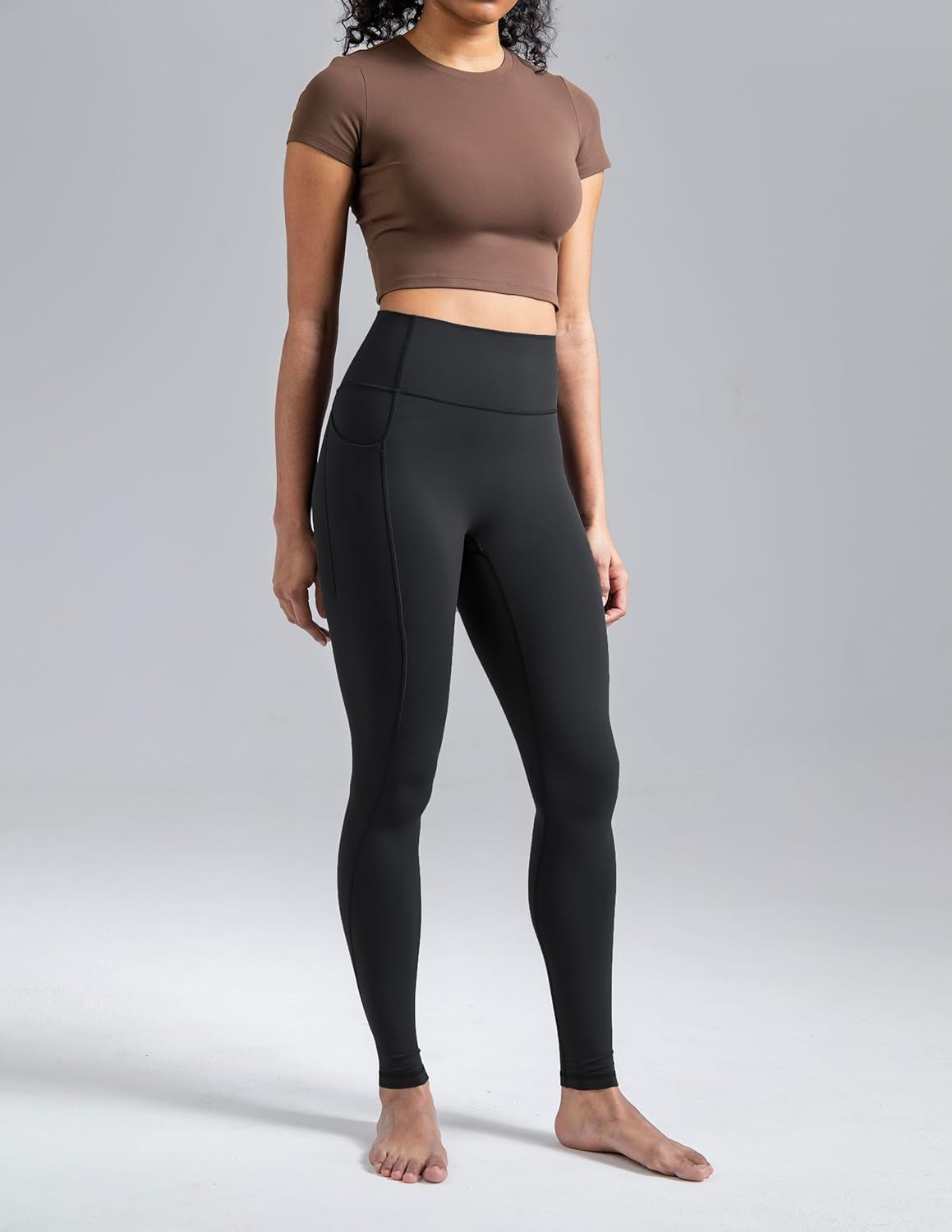 Dreamlux No Front Seam Leggings with Pockets for Women, High-Waisted Soft Yoga Pants