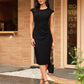 Women'S Wear to Work Dresses 2025 Cap Sleeve Sheath Bodycon Midi Dress Ruched Business Office Pencil Dress