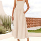 Women'S Summer Sleeveless Halter Midi Dress 2025 off Shoulder High Waist Swing Flowy Beach Long Dresses