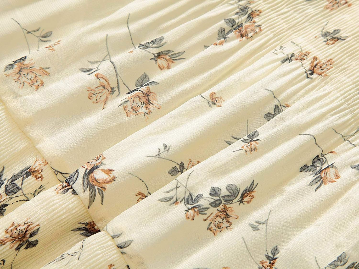 Women'S Chiffon Elastic High Waist Pleated A-Line Flared Maxi Skirts