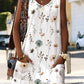 Women'S Casual Sundress with Pockets Summer Beach Dress Floral T-Shirts Dress V Neck Loose Tank Dresses