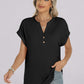 Womens Short Sleeve Henley Tops V Neck Dressy Casual Blouses Summer Trendy Tee Shirts 2025 Vacation Fashion Clothes