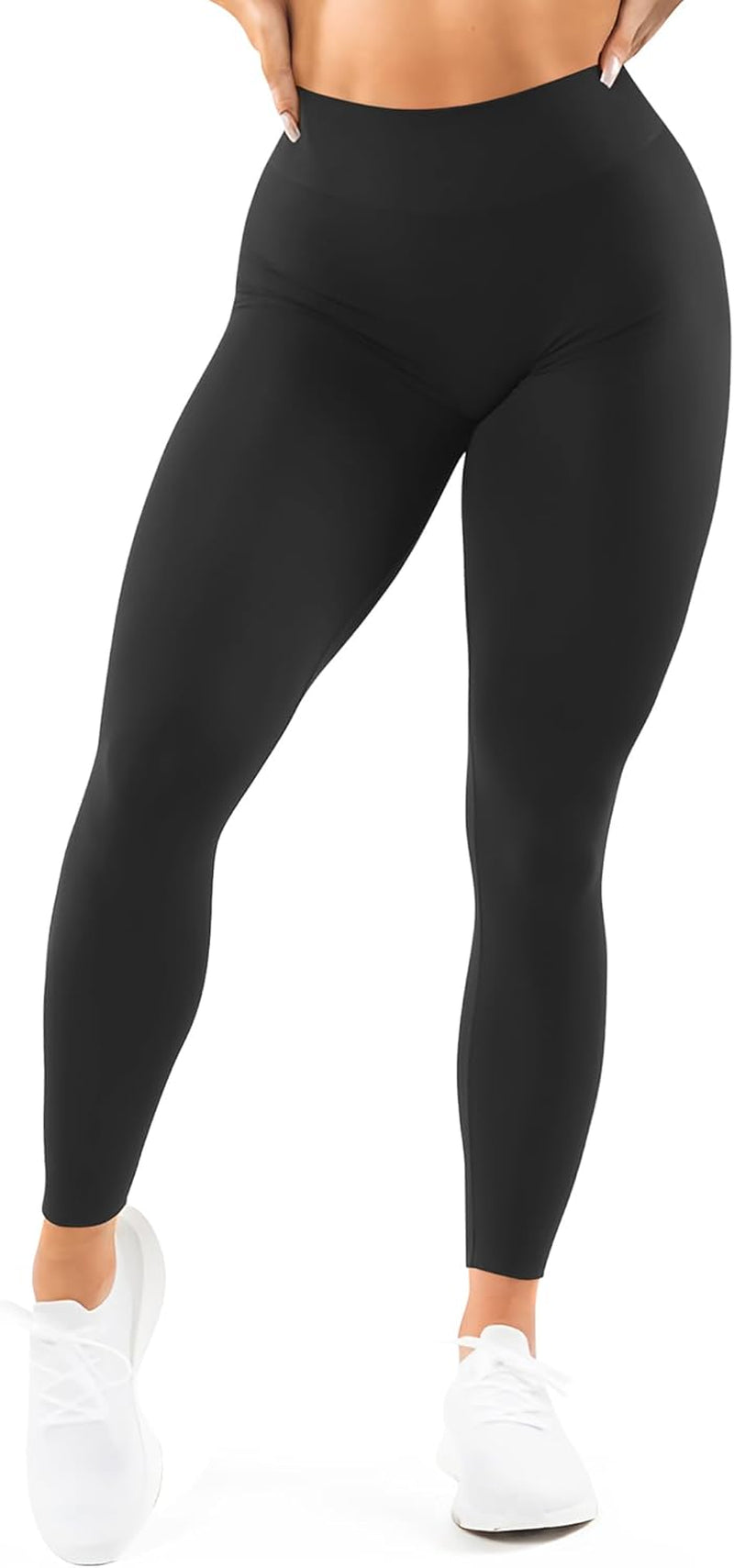 High Waisted Leggings for Women - No Front Seam Tummy Control Yoga Pants for Workout Running No See Through
