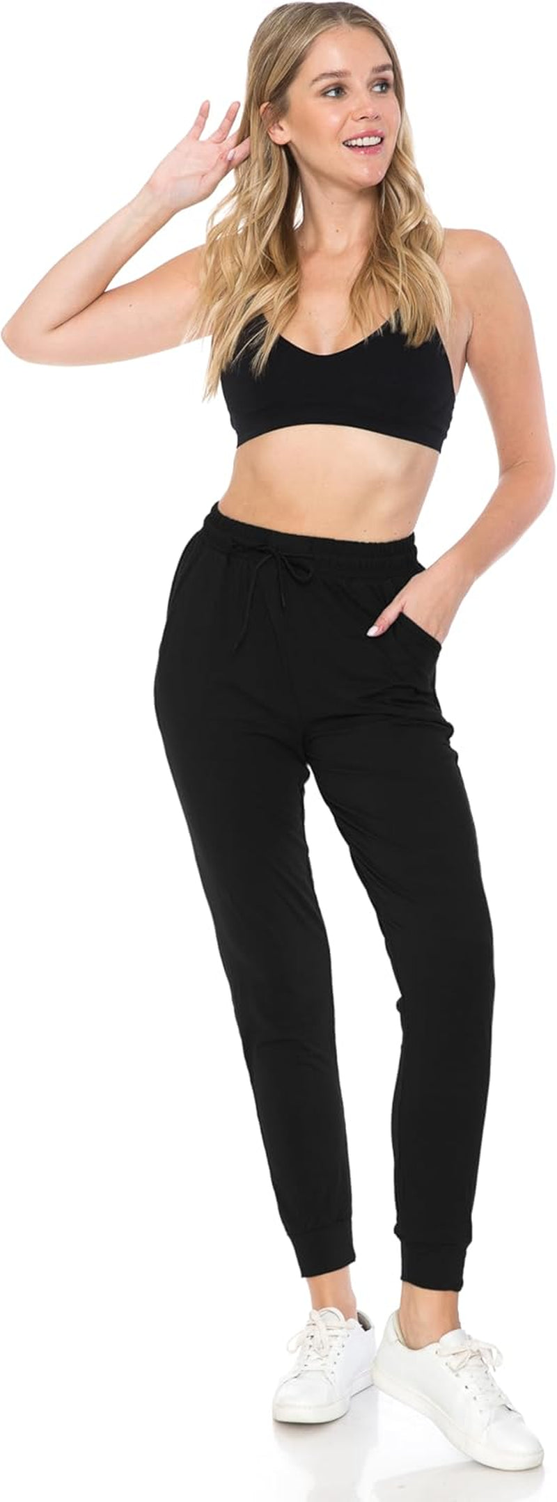 Women'S Jogger Track Cuff Sweatpants with Pockets for Yoga, Workout