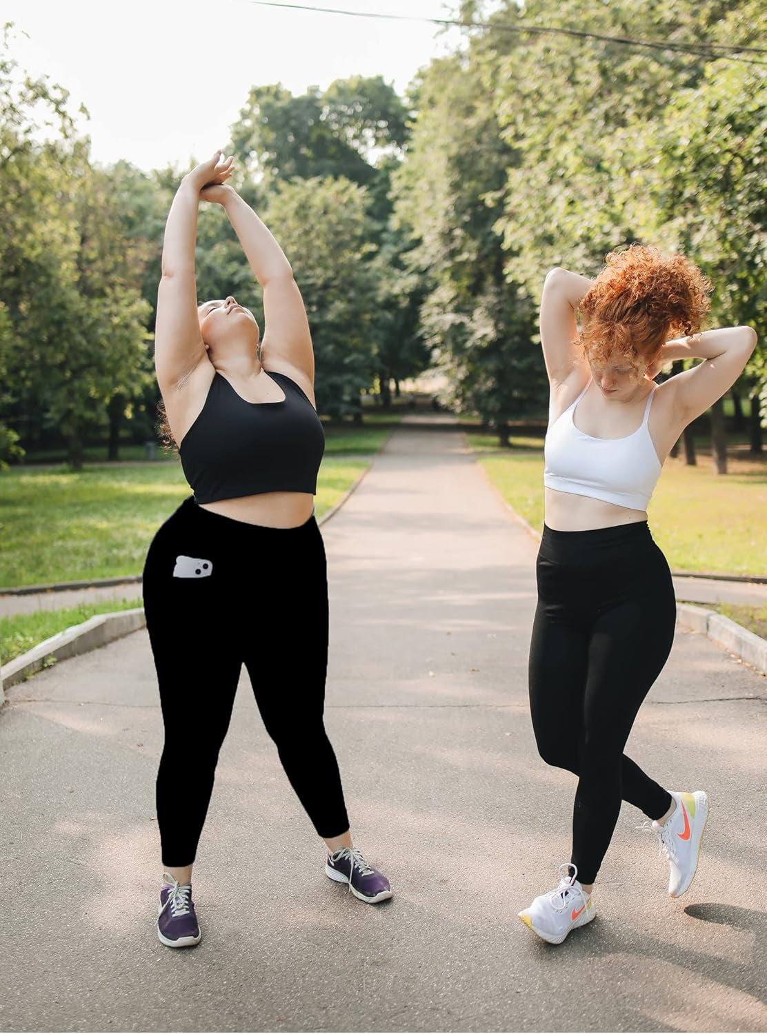 Plus Size Leggings for Women with Pockets-Stretchy XL-5XL Yoga Pants Tummy Control High Waist Workout Leggings