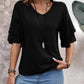 Womens Blouses Ruffle Sleeve Top V Neck Shirts Casual Outfit Bell Sleeve Cute Tee Spring Fall Summer Fashion Clothes