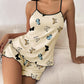 Womens Cami Pajama Sets 2 Piece Cute Print Pjs Soft Tank Top & Elastic Waist Shorts Camisole Lounge Set
