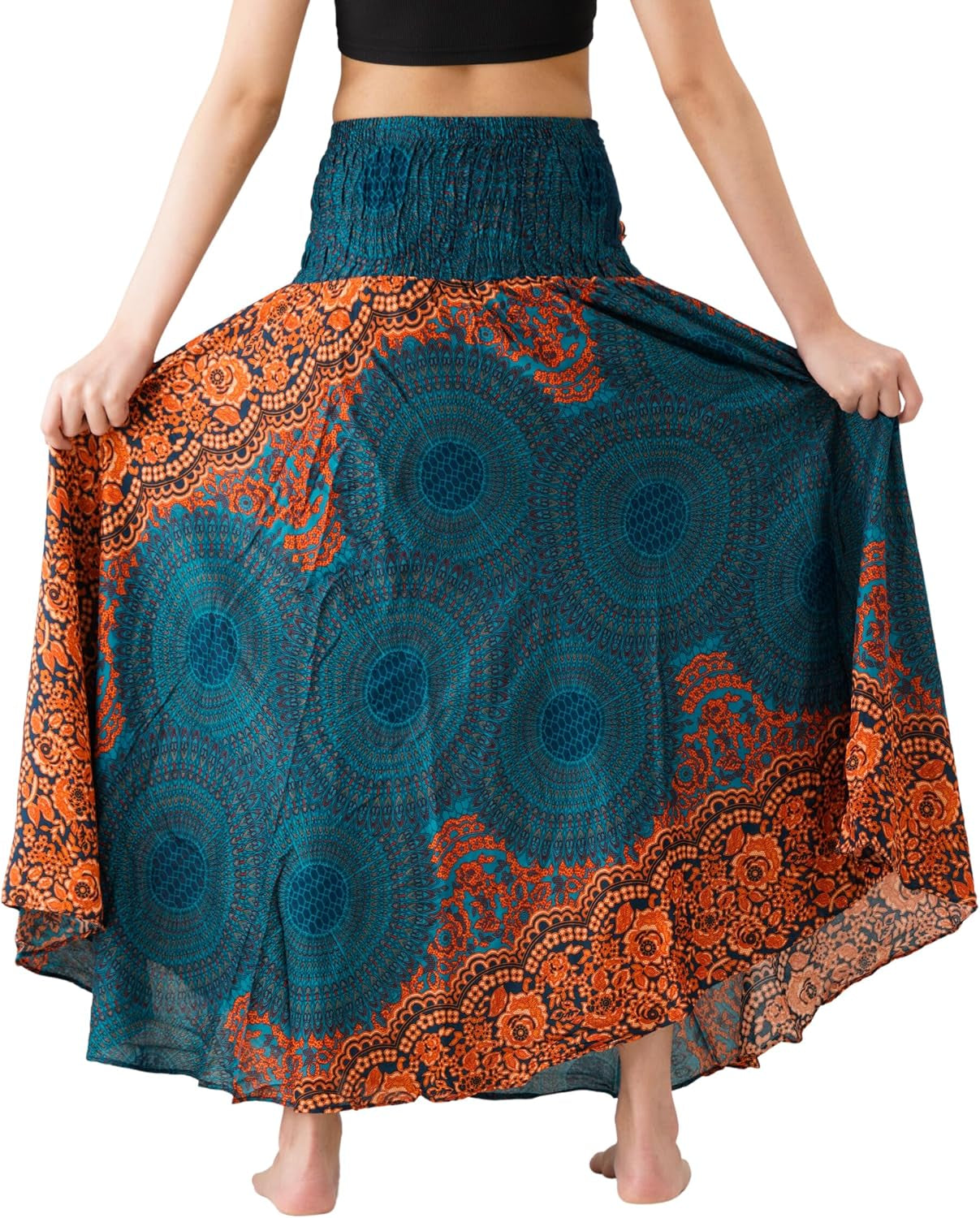 Long Skirts for Women Maxi Boho Skirt Floral Print