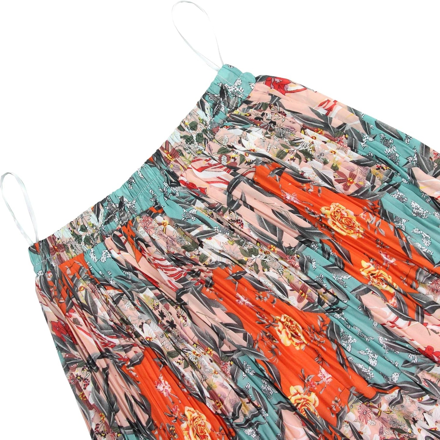 Women'S Chiffon Pleated Skirts Elastic High Waist A-Line Midi Skirts for Casual Party Holiday