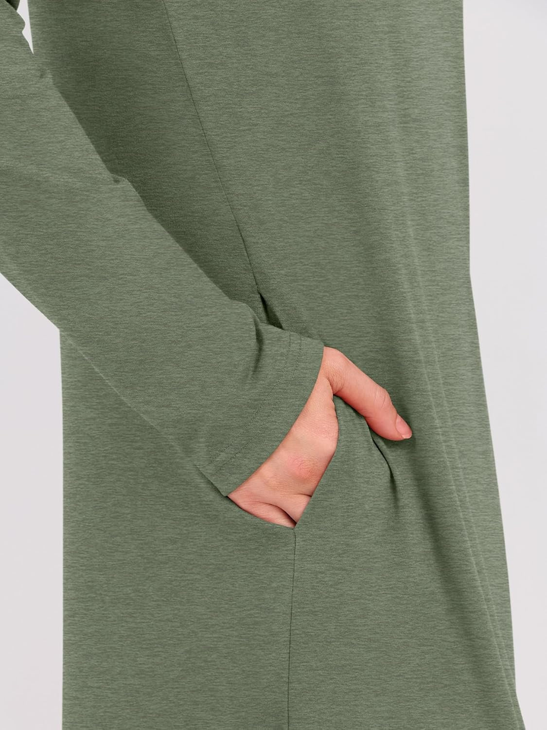 Women'S Long Sleeve Maxi Dresses 2025 Fall Outfits Casual Loose Split Travel Vacation T Shirt Dress with Pockets