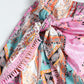 Slit Skirt for Women Boho Print Tie Side Wrap Tassel Casual Beach Mini Skirt