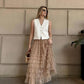 Tulle Maxi Skirts for Women, High Waist A-Line Flowy Elegant Party Wedding Guest Casual Skirt