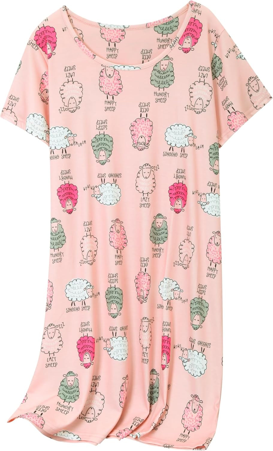 3 Pack Women'S Cotton Nightgown Sleepwear Short Sleeve Sleepshirt Casual Print Sleepdress Cotton Sleepwear，S-3Xl