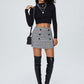 Womens Fall Plaid Bodycon Mini Skirts High Elastic Wasit Short Skirt Trendy Winter Sexy Y2K Fashion Outfit