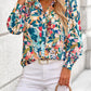 Women'S Floral Blouses Dressy Casual V Neck Button down Shirts Lantern Long Sleeve Boho Chiffon Fall Tops 2025