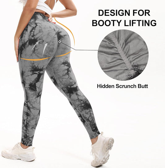 Tie Dye High Waisted Seamless Women'S Yoga Leggings Soft Tummy Control Workout Leggings for Gym Athletic