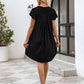 Womens Nightgown Soft Sleepwear Pleated Sleepshirt Sleep Dress Short Sleeve Nightdress S-3XL