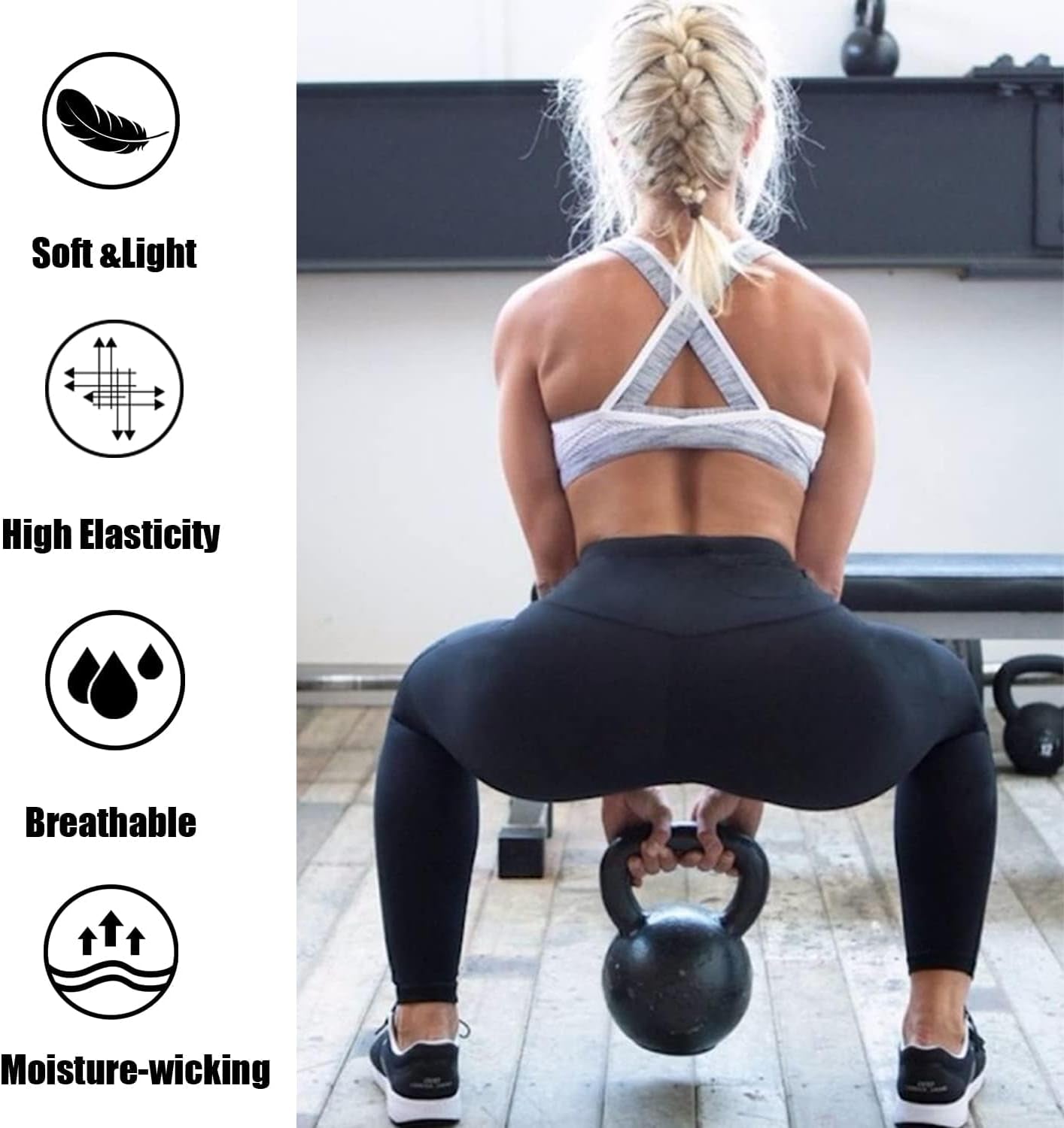 5 Pack Leggings for Women-High Waisted Tummy Control Soft Casual Workout Black Yoga Pants with Pockets