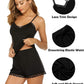Women Cami Pajama Set Modal Sleepwear Lace Trim Short PJ Set with Shorts
