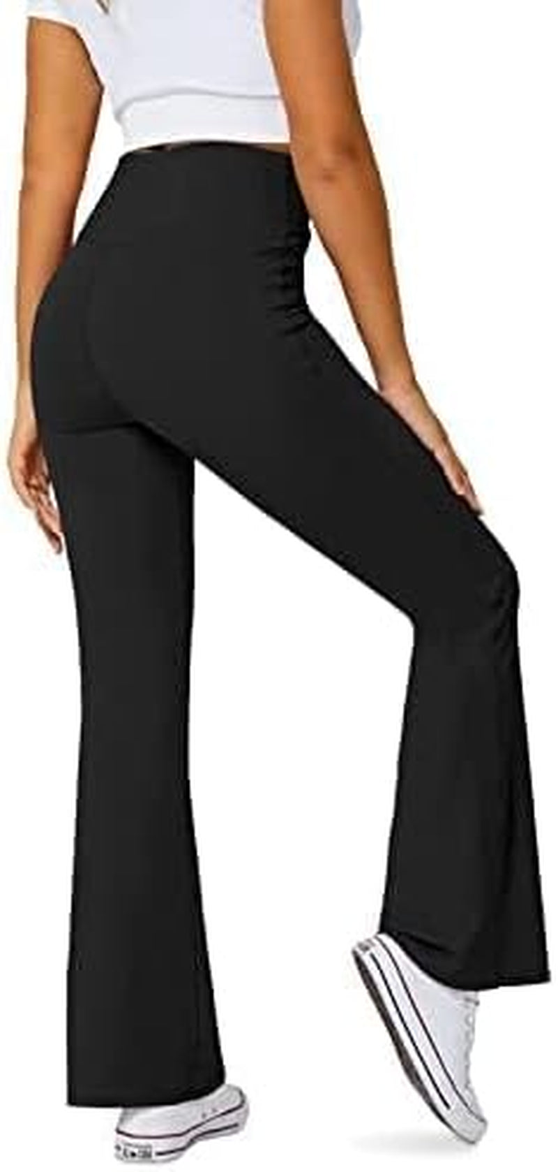Women'S Flare Leggings with Pockets-Crossover High Waisted Bootcut Yoga Pants-Tummy Control Bell Bottom Leggings