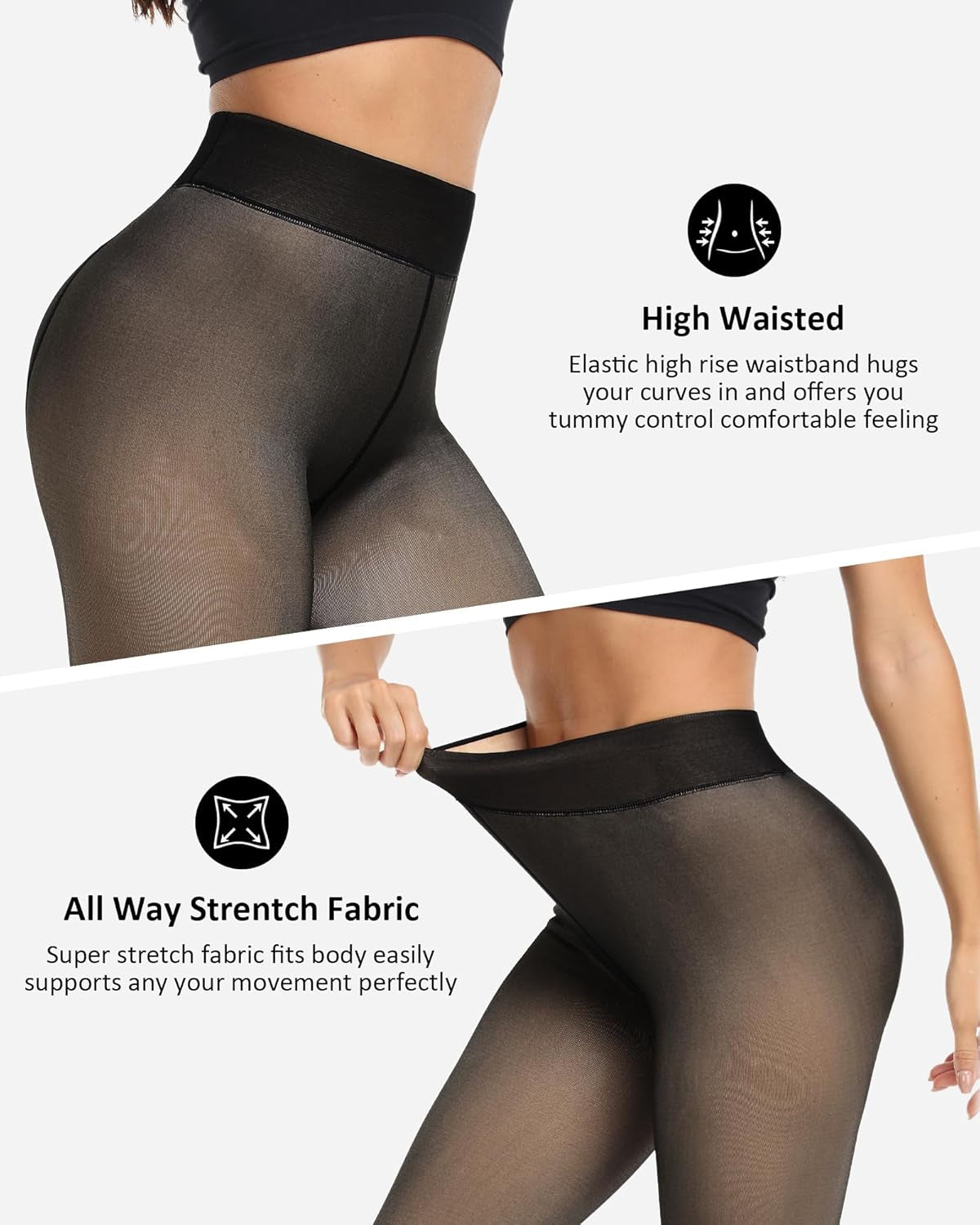 Winter Warm Fleece Lined Leggings Women,Thick Thermal Velvet Tights