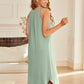 Sleeveless Nightgowns for Women Long Night Gown Pleated Full Length Sleepwear Tank Sleep Dress Slit Dress S-2XL