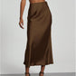 Women'S Elegant Satin Skirts High Waisted Flared Casual Work Office Fishtail Midi Skirt