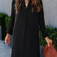 Fall Dresses for Women 2025 Casual V Neck Long Sleeves Flowy Mini Tunic Dress