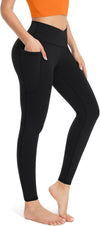 Leggings for Women with Pockets Yoga Pants for Women High Waisted Crossover Workout Leggings Lounge Yoga Pants