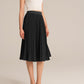 Women High Elastic Waist Pleated Chiffon Skirt Midi Swing A-Line Skirts