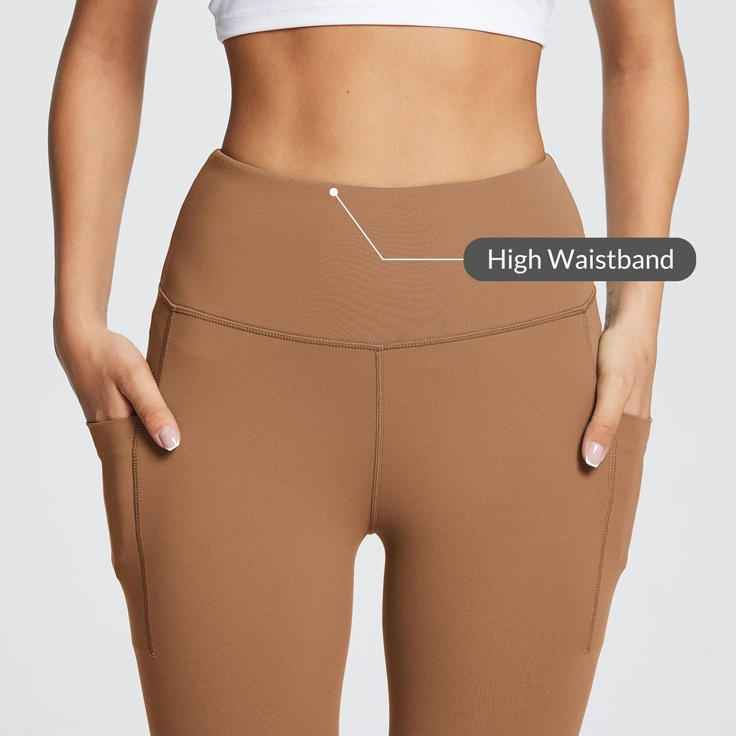 Women'S Leggings with Pockets Black Tummy Control Workout High Waisted Athletic 7/8 Ultra Soft Gym Yoga Ankle Pants