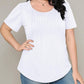 Womens T Shirts Short Sleeve Pleated Dressy Casual Scooped Neck Summer Tops Blouses