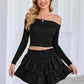 Womens High Waist Ruffle Flowy Mini Skirts Casual Boho Layered Pleated Beach Short Skirt