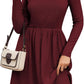 Women Fall 2025 Long Sleeve Sweater Dress Casual Knit Dresses with Pockets