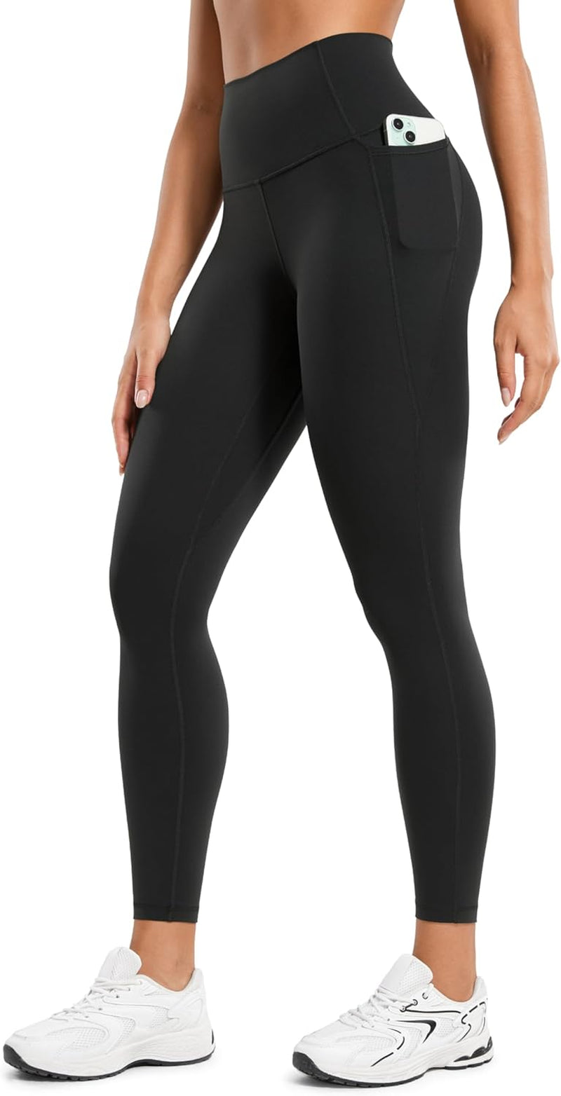 Womens Butterluxe Workout Leggings 25 Inches - High Waisted Gym Yoga Pants with Pockets Buttery Soft