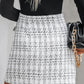 Women Mini Plaid Skirts Tweed High Waist Bodycon Pencil Hem Fall Winter Dressy Outfits Shorts