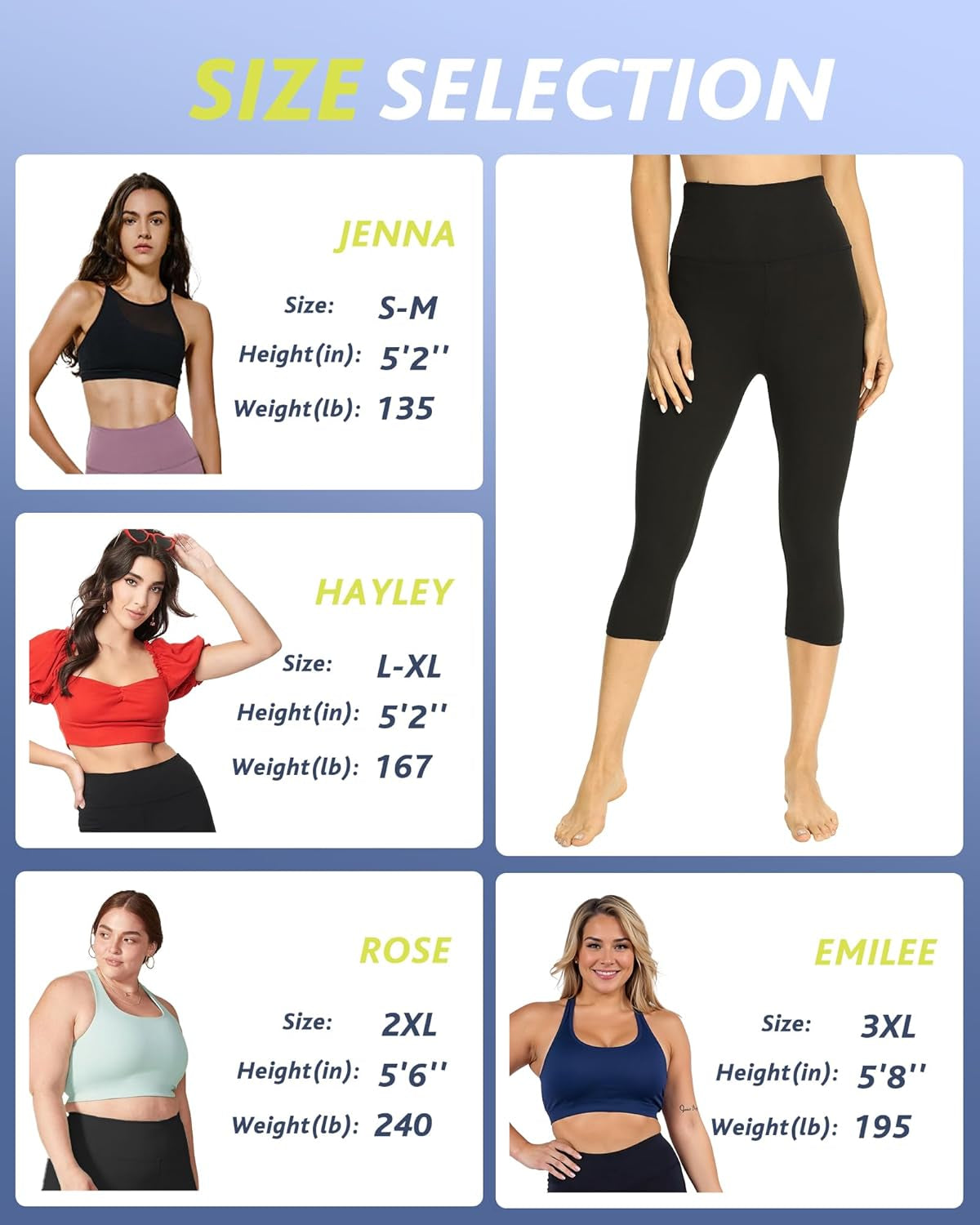 4 Pack Capri Leggings for Women - High Waisted Capris Tummy Control Yoga Pants with Pockets Workout Cycling Tights