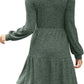 Womens V Neck Long Sleeve Fall Dresses Baby Doll Casual Sweater Dress Fashion Clothes