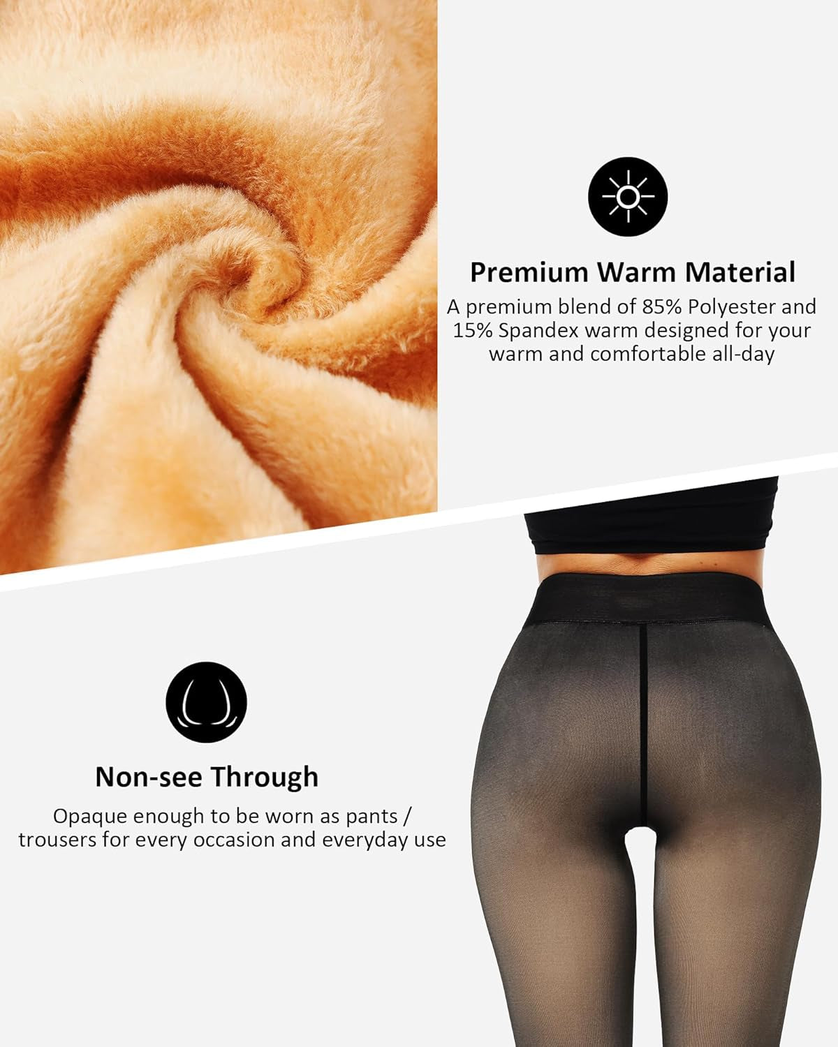 Winter Warm Fleece Lined Leggings Women,Thick Thermal Velvet Tights
