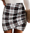 Women'S Bodycon Ruched Tulip Mini Skirt Elastic High Waist Asymmetrical Short Skirts