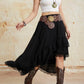 Women'S Western Boho Lace Ruffle Skirt Asymmetrical Country Cowgirl Skirts