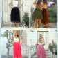 Tulle Skirts for Women a Line Fairy Tiered Skirt Midi Length High Elastic Waist Long Skirt