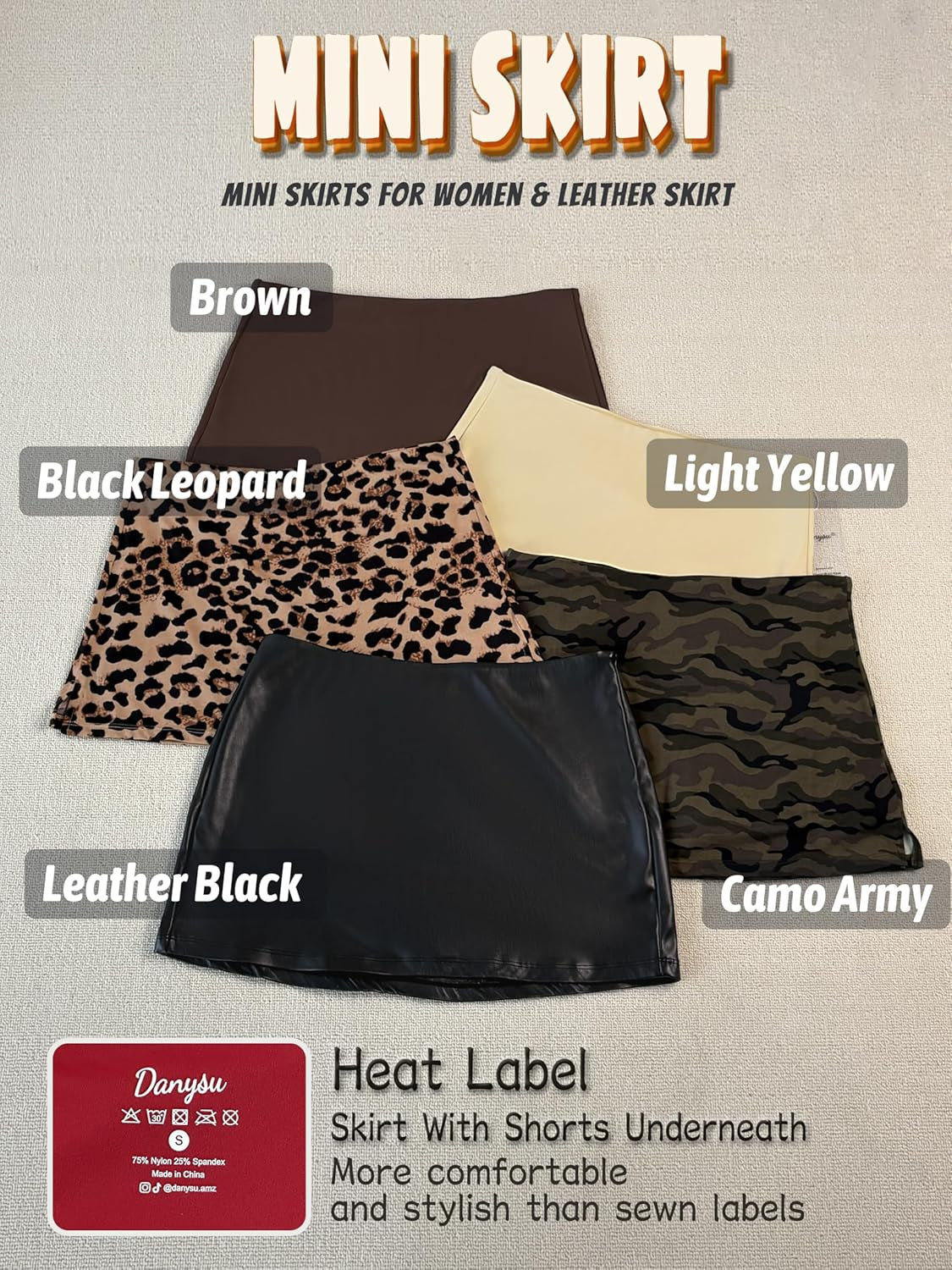 Stretchy Mini Skorts Low Waist Skirt with Shorts Side Slit 2025 Sports Daily Going Out Outfits