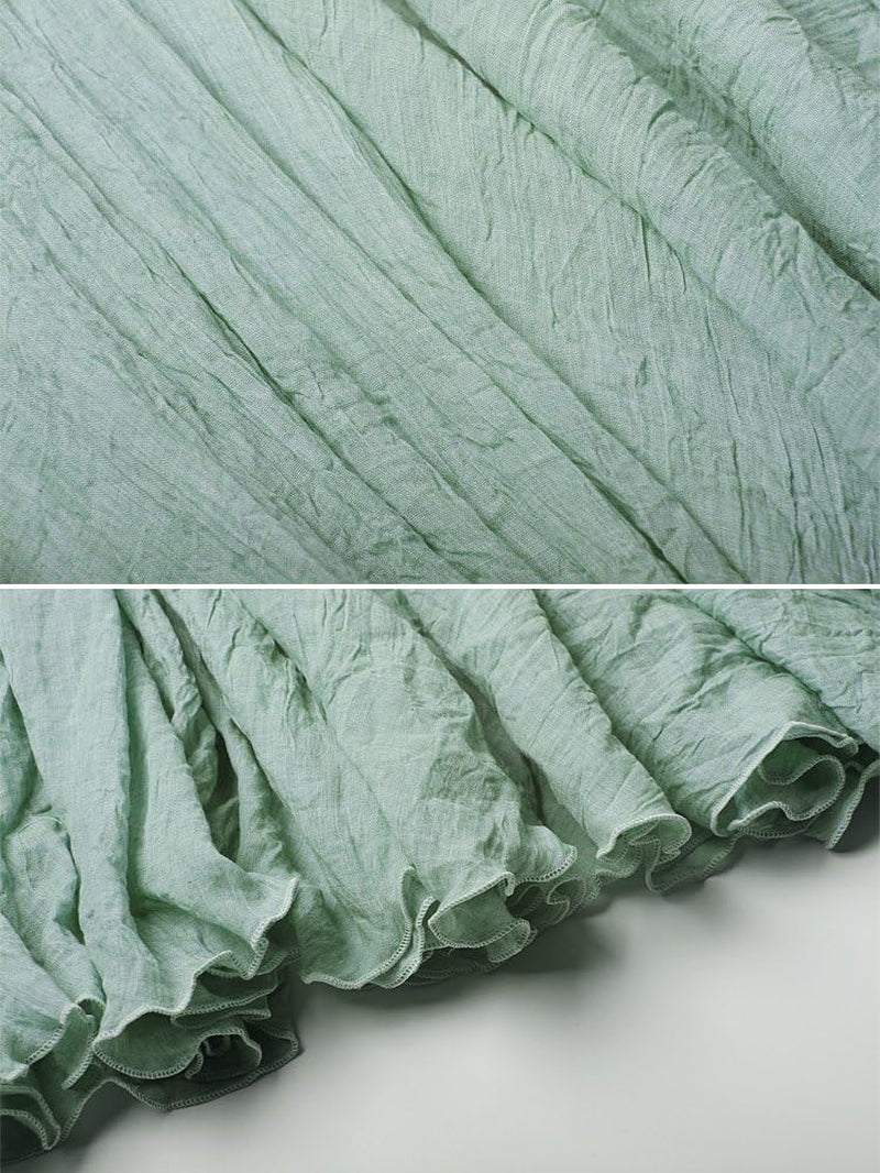 Women'S Girls Long Flowy Bohemian Cotton Linen Casual Maxi Skirt for Summer Beach Holiday